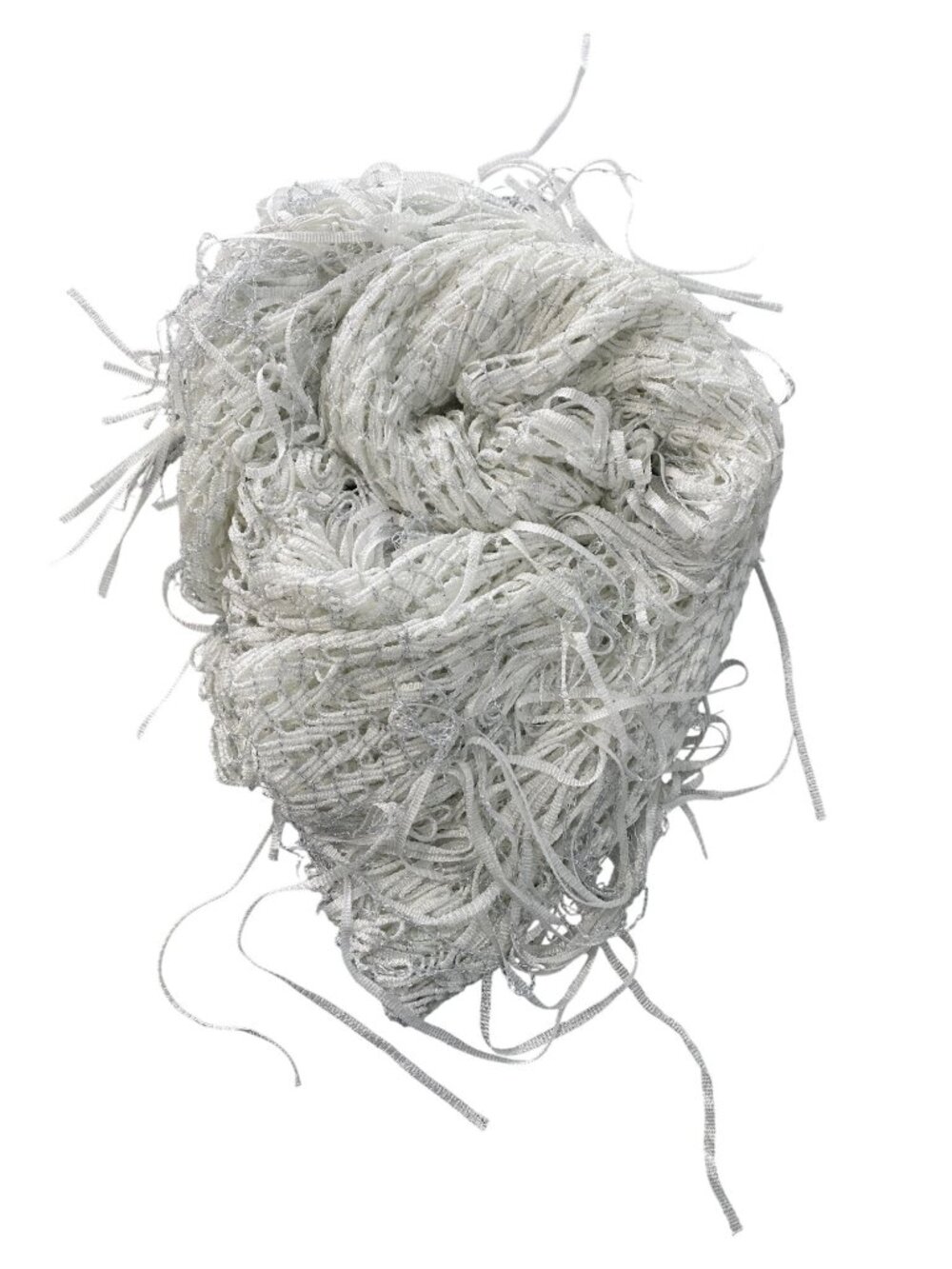 Maurices Scarf One Size Metallic Fringe Open Weave Neck Wrap Shawl White NEW